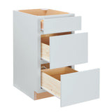 Diamond NOW Arcadia 24-in W x 35-in H x 23.75-in D White 3-Drawer Base Fully Assembled Cabinet (Recessed Panel Shaker Style)