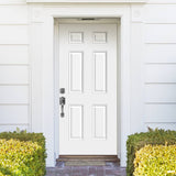 Masonite 32-in x 80-in Steel Right-Hand Inswing Primed Fire-Rated Prehung Single Front Door with Brickmould