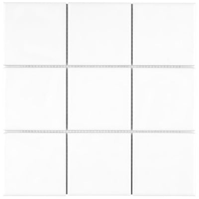 Merola Tile Twist Square White Ice 11-3/4 in. x 11-3/4 in. Ceramic Mosaic (9.79 sq. ft. /Case) - Super Arbor