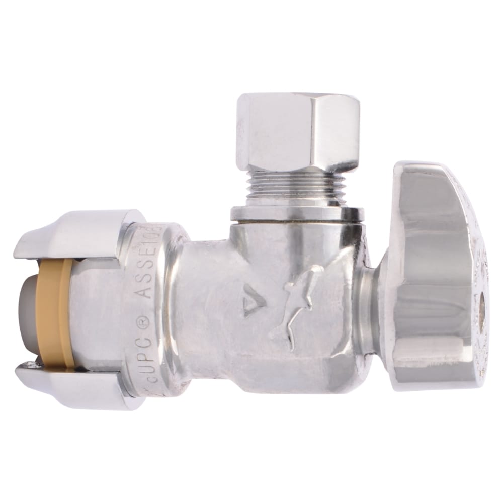 SharkBite Brass 1/2-in Push-to-Connect x 3/8-in OD Compression Quarter Turn Angle Valve