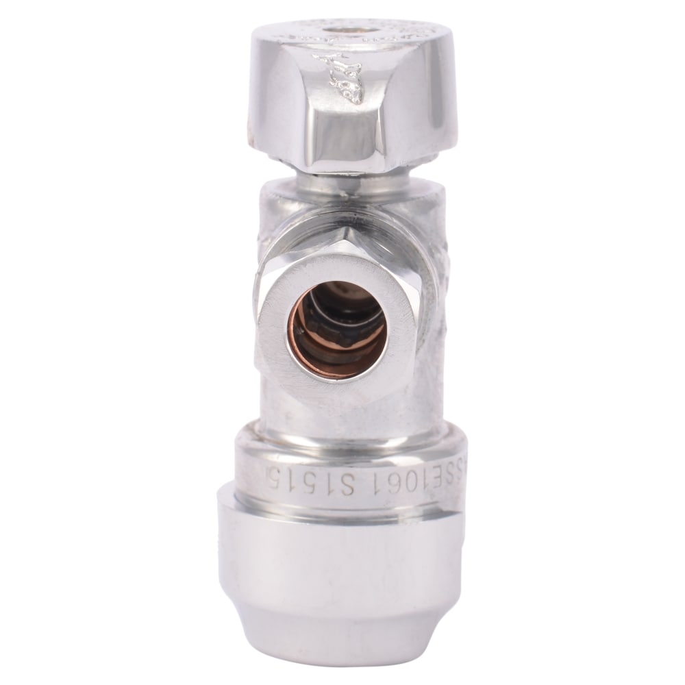 SharkBite 4-Pack Brass 1/2-in Push-to-Connect x 3/8-in OD Compression Quarter Turn Angle Valve