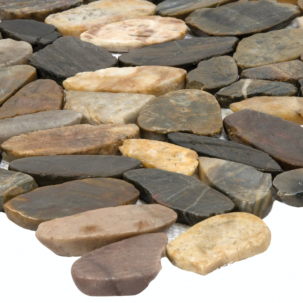 Satori River Rock Multicolor 13-in x 13-in Polished Natural Stone Mosaic Wall Tile (1-sq. ft/ Piece)