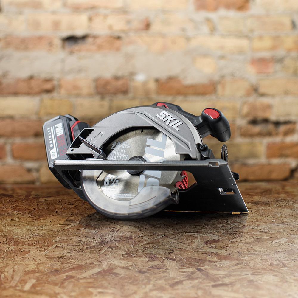 PWRCore Brushless 20V Cordless 6-1/2 in. Circular saw Kit with 4.0Ah Lithium-ion Battery, PWRAsst USB Adapter & Charger - Super Arbor