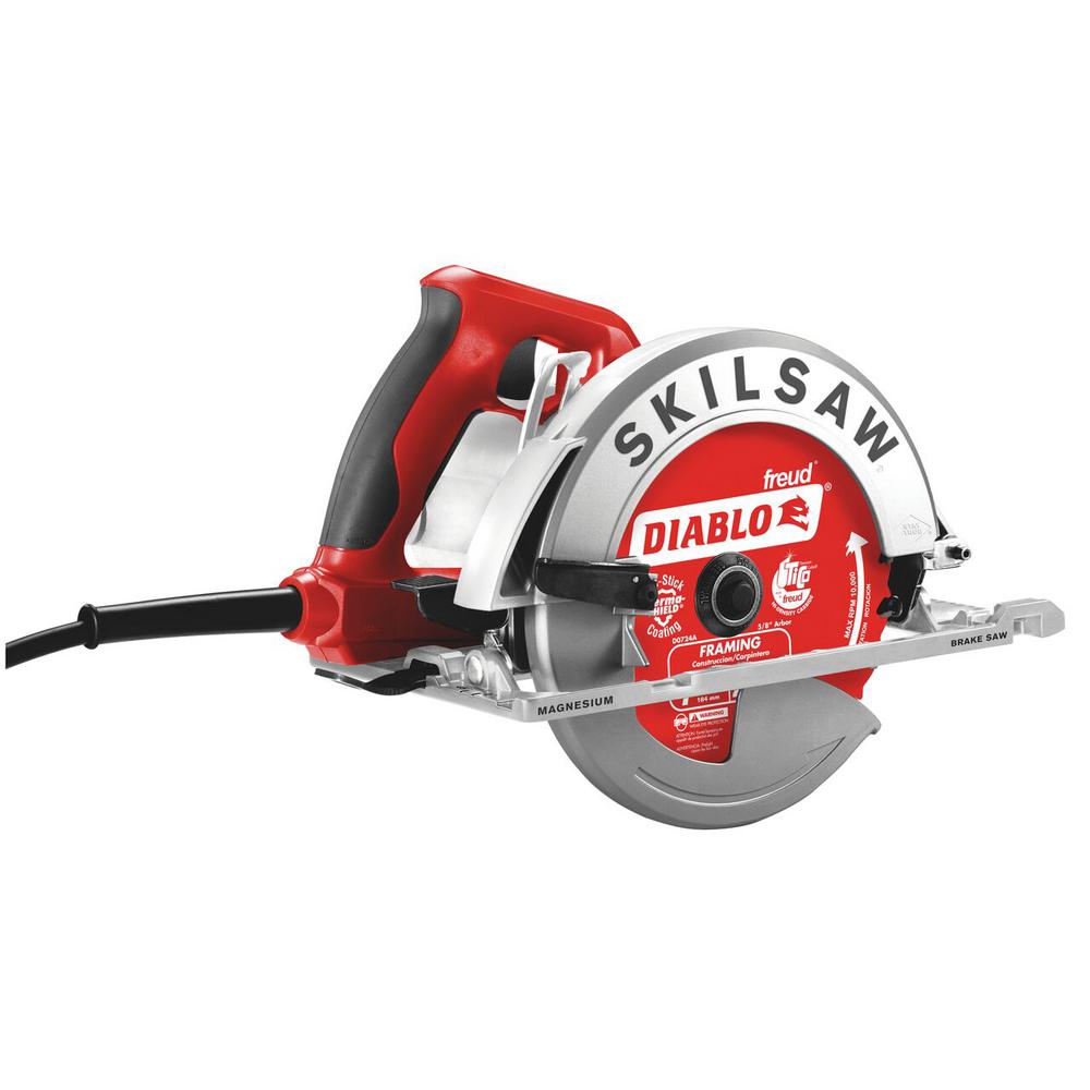 7-1/4 in. 15 Amp Corded Electric Magnesium Side Winder Circular Saw with Brake with 24-Tooth Diablo Carbide Blade - Super Arbor