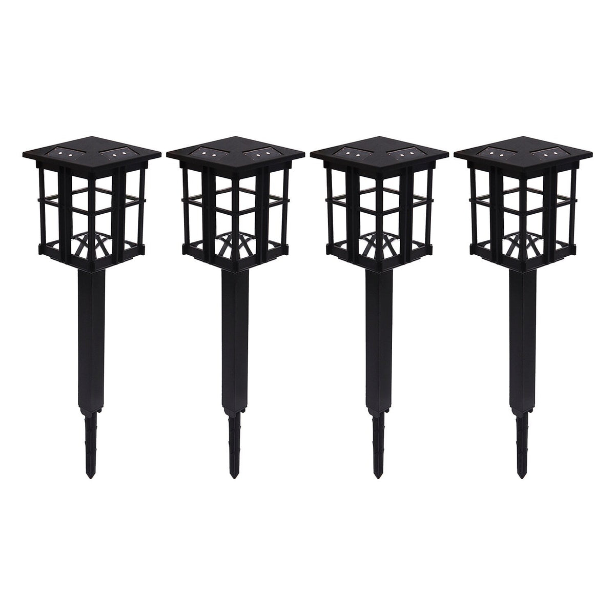 Portfolio 4-Pack 4x Brighter (4.8–5 Lumens) 0.5-Watt Black Solar LED Path Light Kit