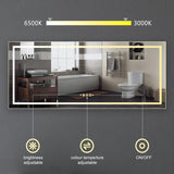 72 in. x 36 in. LED Lighted Single Frameless Bathroom Mirror