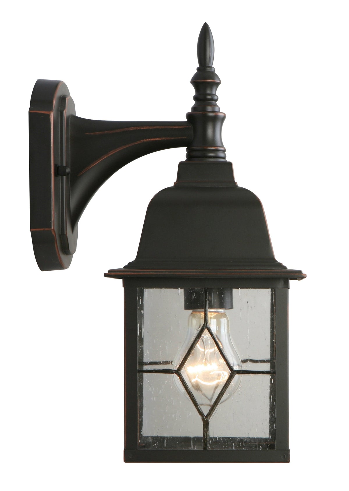 Portfolio Litshire 13.5-in H Oil-Rubbed Bronze Outdoor Wall Lantern, Medium Base (E26)