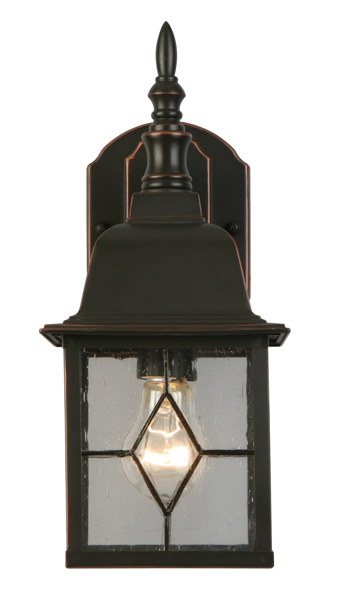 Portfolio Litshire 13.5-in H Oil-Rubbed Bronze Outdoor Wall Lantern, Medium Base (E26)