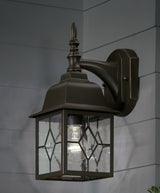 Portfolio Litshire 13.5-in H Oil-Rubbed Bronze Outdoor Wall Lantern, Medium Base (E26)