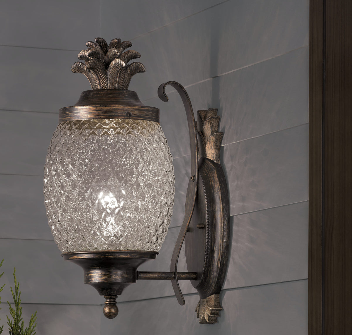 Portfolio 15.25-in H Brushed Bronze Medium Base (E-26) Outdoor Wall Light