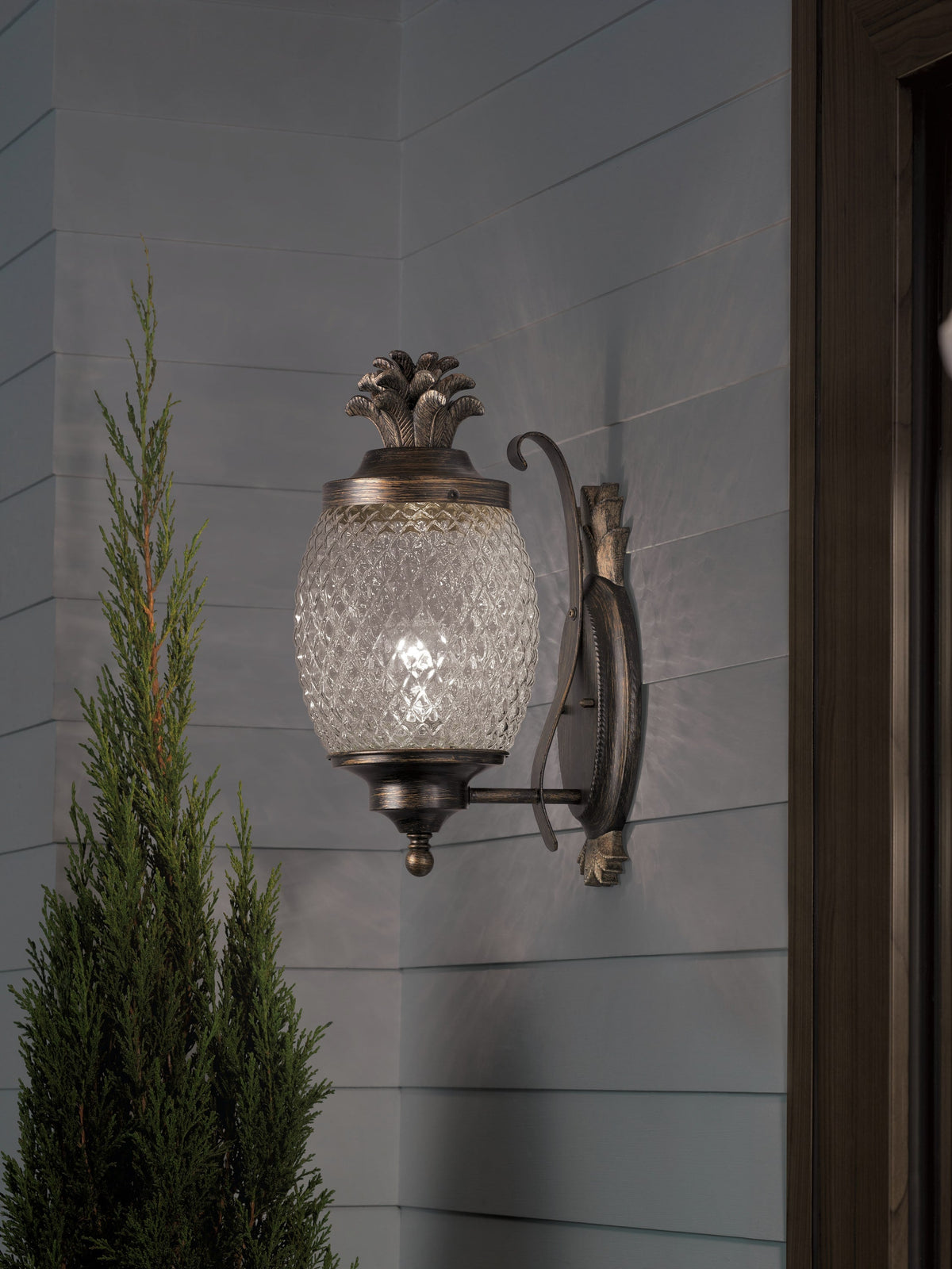 Portfolio 15.25-in H Brushed Bronze Medium Base (E-26) Outdoor Wall Light