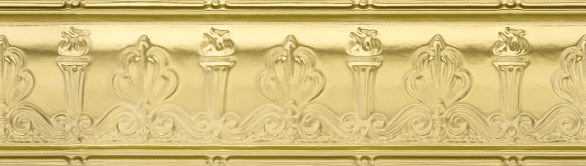 Armstrong Ceilings Metallaire Torch Cornice 4-ft Brass Metal Crown Ceiling Grid Trim