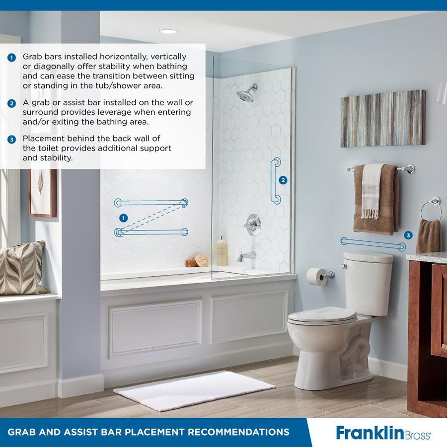 Franklin Brass 5700 Series 24-in Bright Stainless Steel Wall Mount (ADA Compliant) Grab Bar - Super Arbor