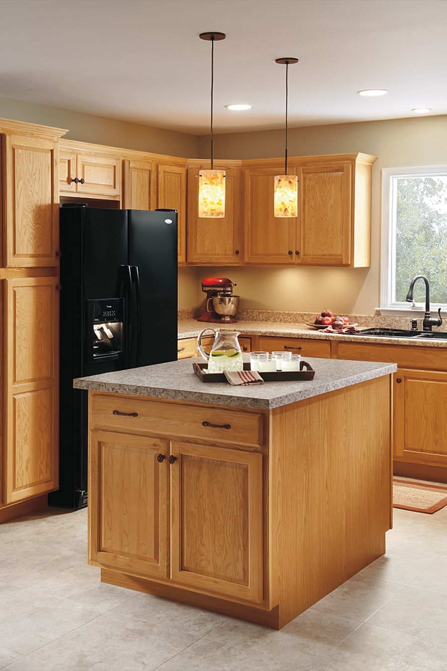 Diamond NOW Portland 36-in W x 35-in H x 23.75-in D Wheat Sink Base Stock Cabinet