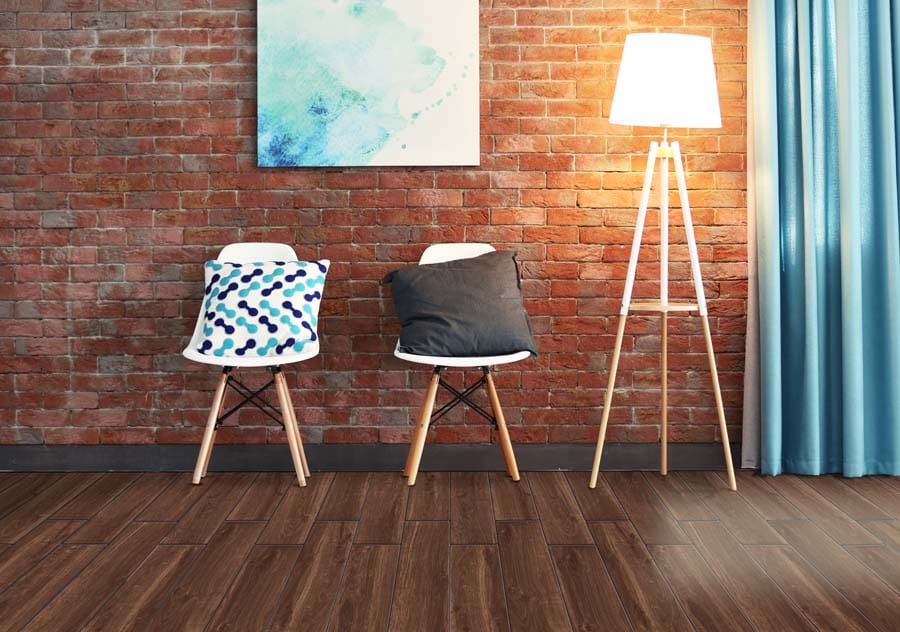 Style Selections Serso Black Walnut 6-in x 24-in Porcelain Wood Look Tile (Common: 6-in x 24-in; Actual: 5.75-in x 23.75-in)