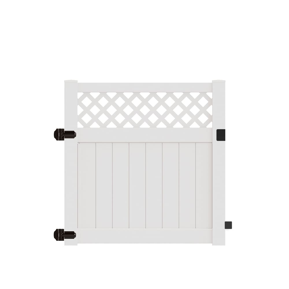 Freedom Conway 5-ft H x 5-ft W White Vinyl Fence Gate Kit (Unassembled)