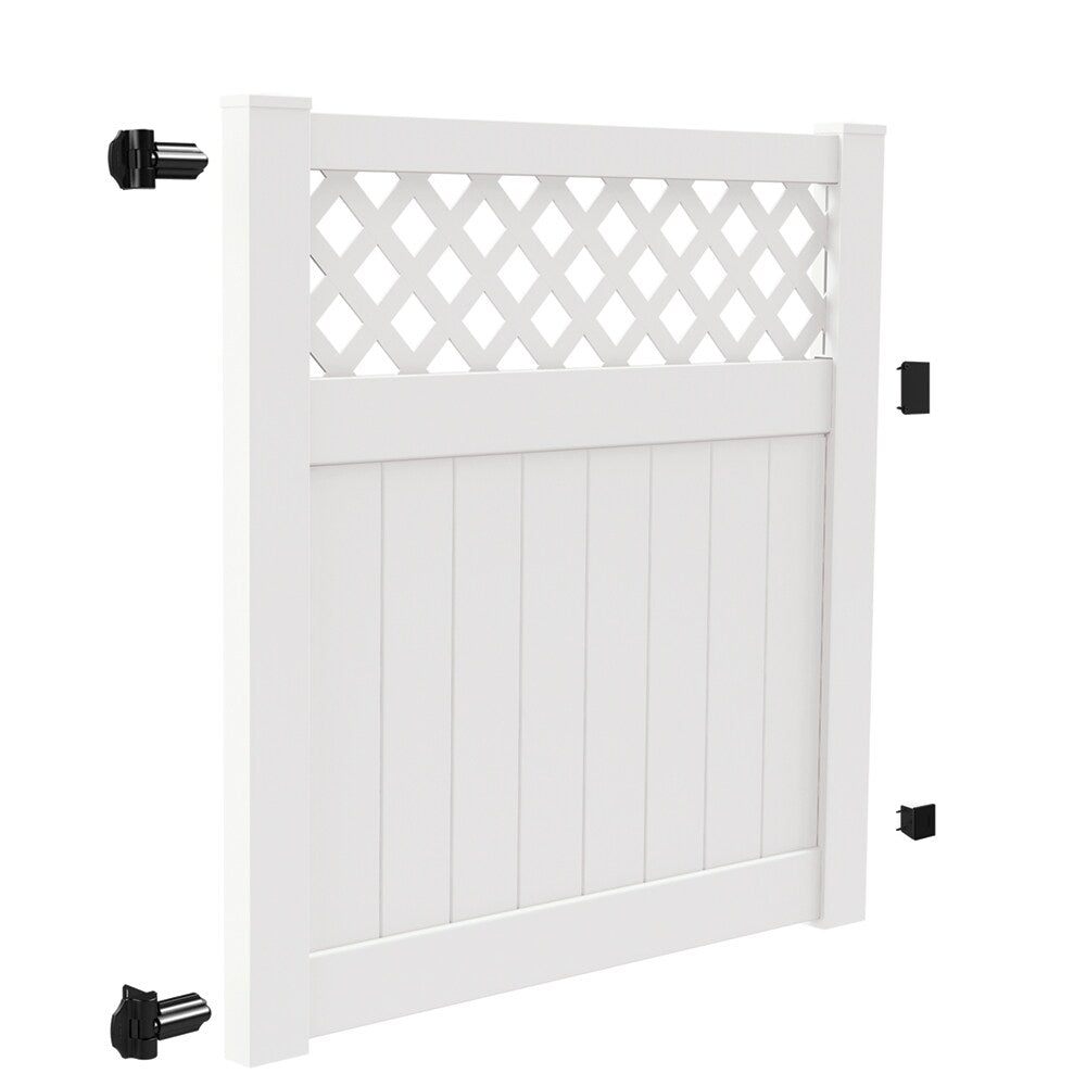 Freedom Conway 5-ft H x 5-ft W White Vinyl Fence Gate Kit (Unassembled)
