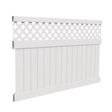 Freedom Conway 4.75-ft H x 8-ft W White Vinyl Fence Panel (Unassembled)