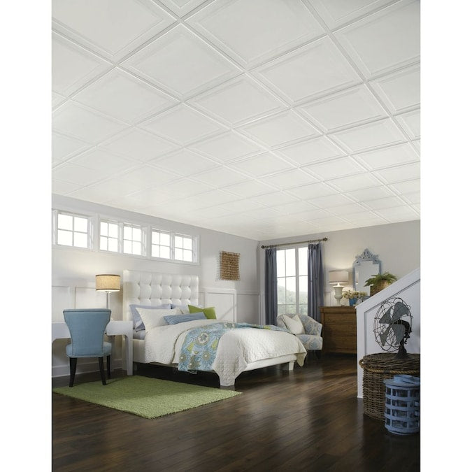 Armstrong Ceilings 2-ft x 2-ft Single Raised White Mineral Fiber Drop Ceiling Tile (6-Pack, 24-sq ft / Case)