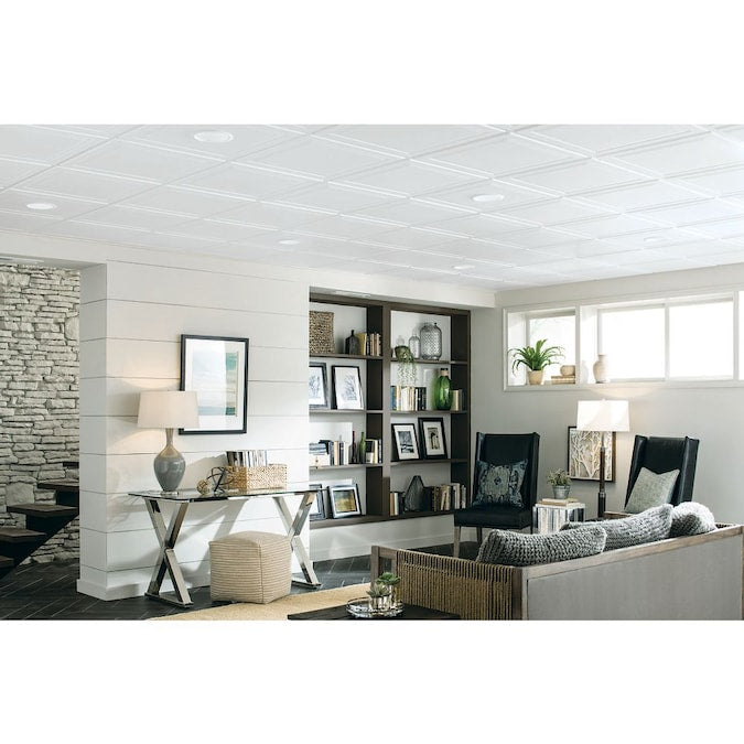 Armstrong Ceilings 2-ft x 2-ft Single Raised White Mineral Fiber Drop Ceiling Tile (6-Pack, 24-sq ft / Case)