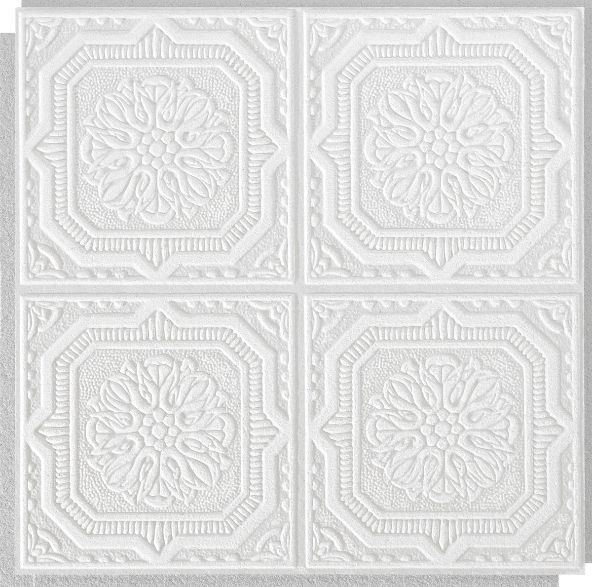 Armstrong Ceilings TinLook Wellington 12-in x 12-in Surface-Mount Acoustic Ceiling Tiles, White, 40-Pack (40 sq ft)