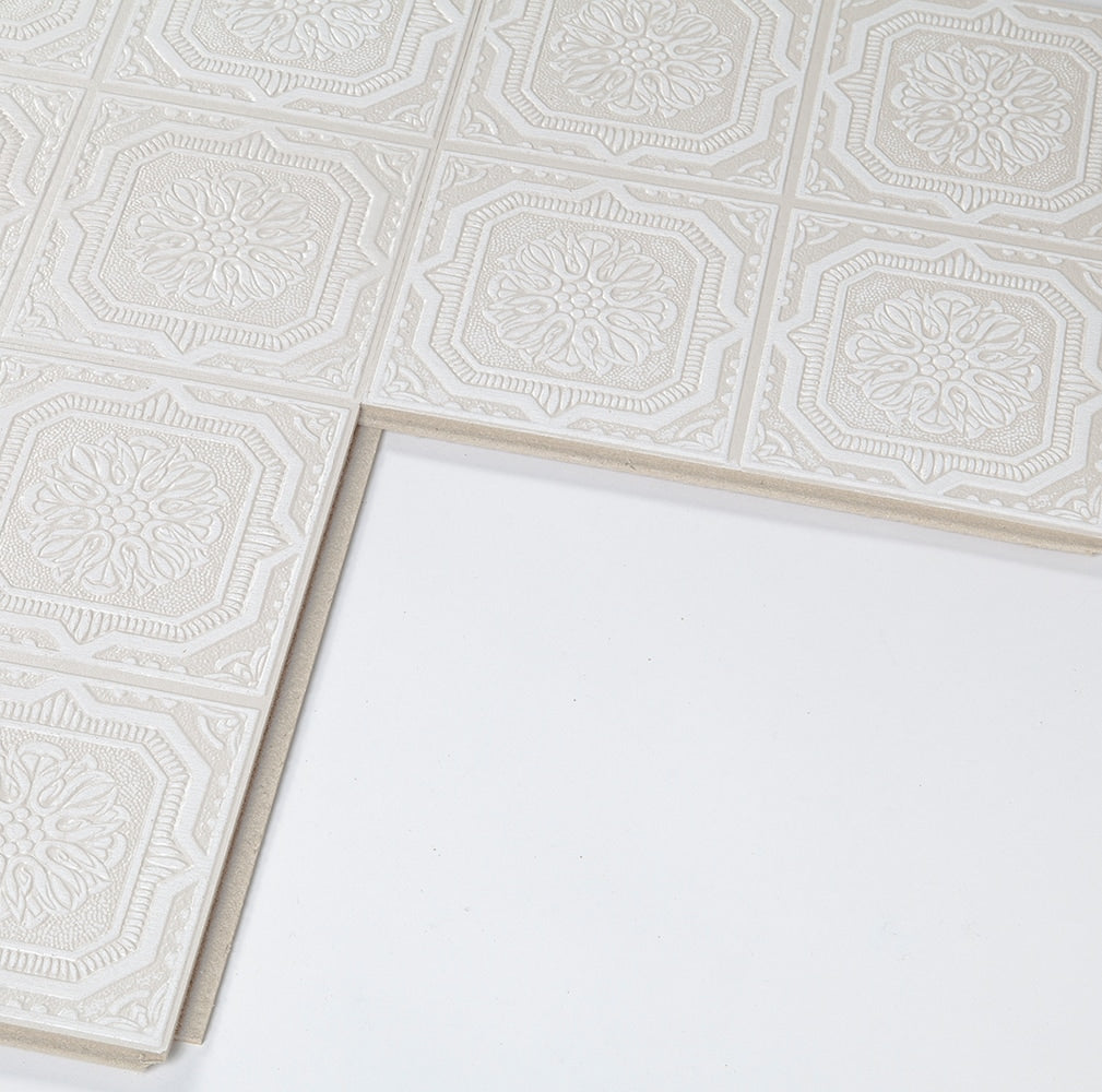 Armstrong Ceilings TinLook Wellington 12-in x 12-in Surface-Mount Acoustic Ceiling Tiles, White, 40-Pack (40 sq ft)
