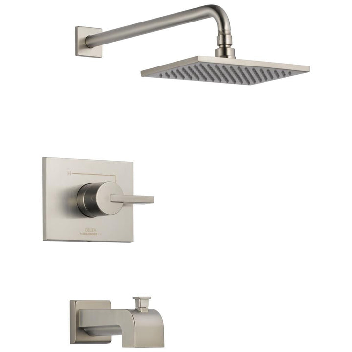 Delta Vero Stainless 1-Handle Bathtub and Shower Faucet Trim Kit, Single-Function, Brilliance Stainless