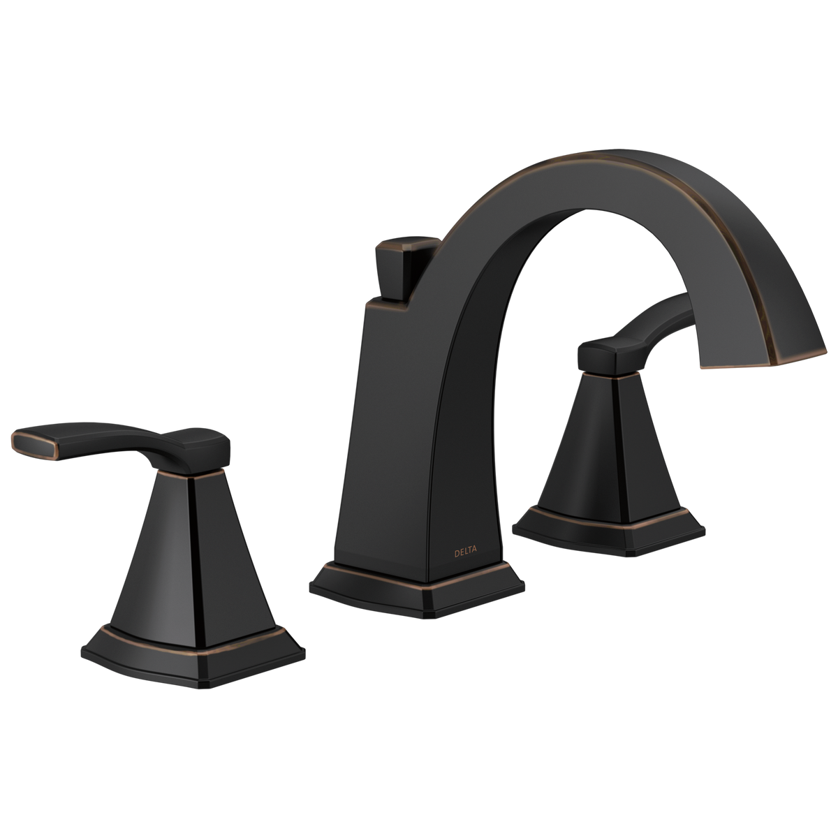 Delta Flynn Oil Rubbed Bronze 2-Handle Widespread WaterSense Bathroom Sink Faucet with Drain