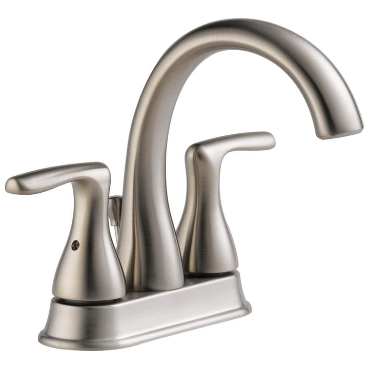 Delta Dulcet Brushed Nickel 2-Handle 4-in Centerset WaterSense Bathroom Sink Faucet with Drain