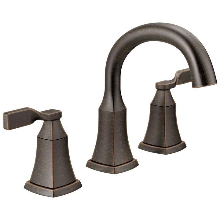 Delta Sawyer Venetian Bronze 2-Handle Widespread WaterSense Bathroom Sink Faucet with Drain