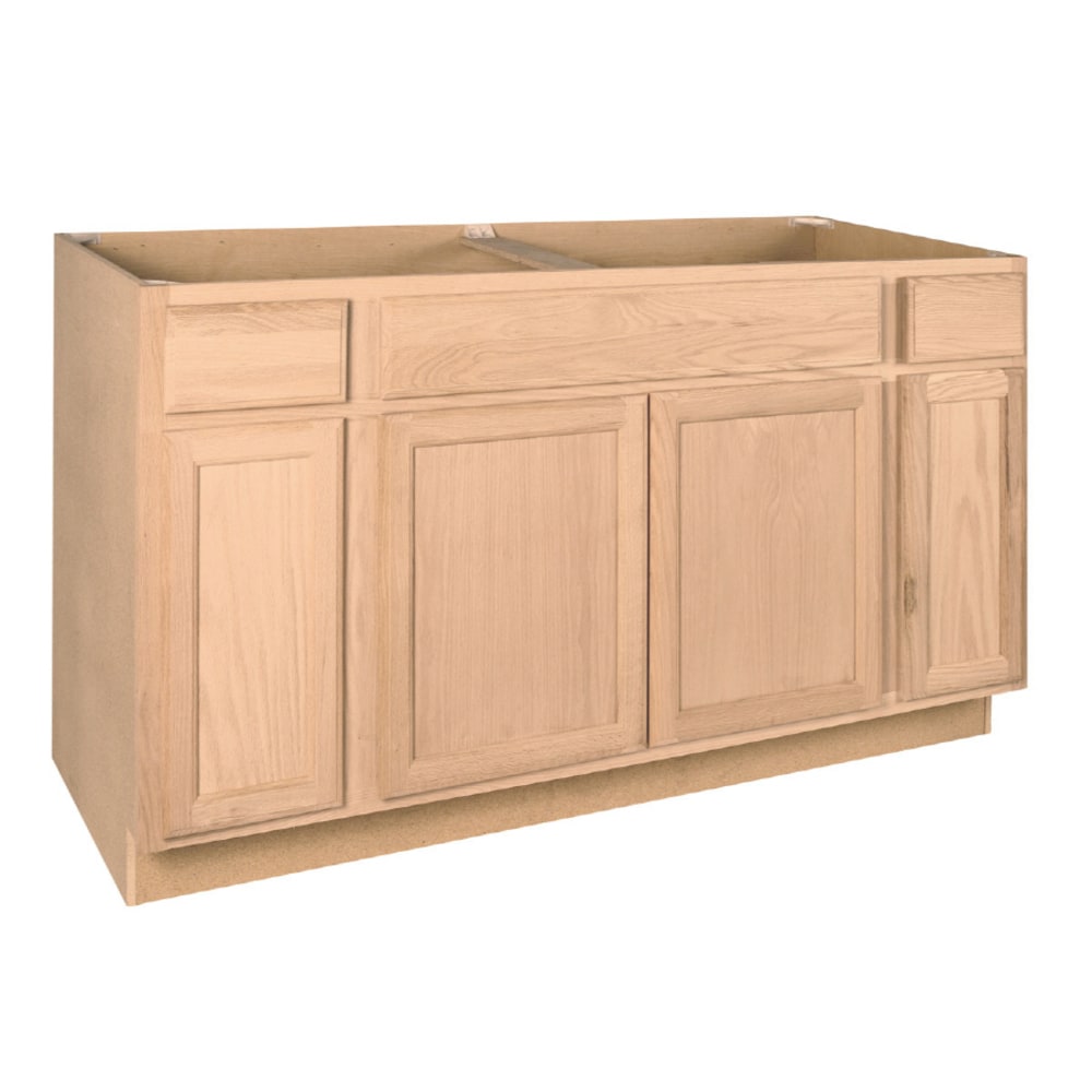 Opus Oak Brook 60-in Natural Unfinished Oak Sink Base Cabinet