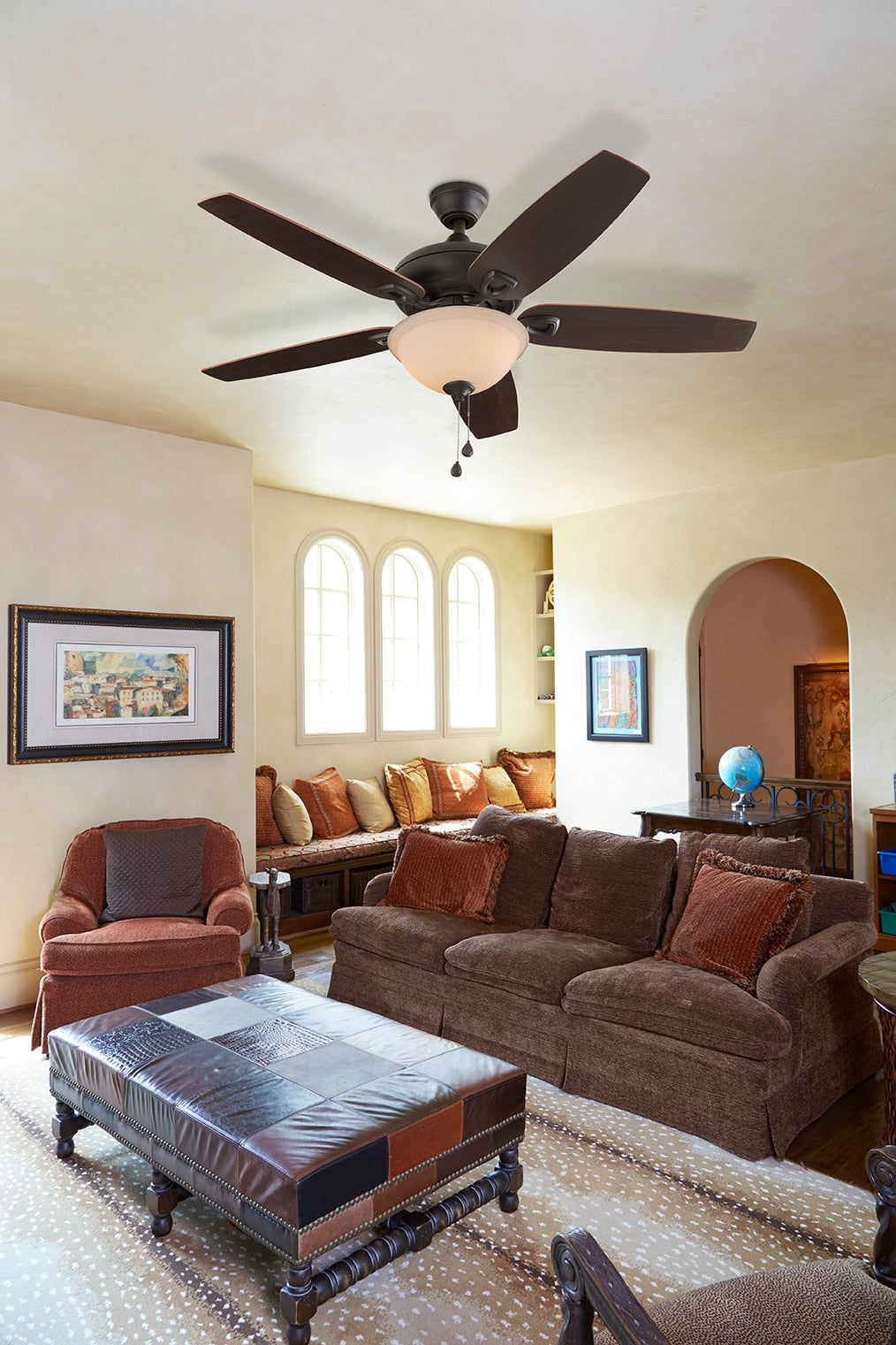 Harbor Breeze Coastal Creek 52-in Bronze LED Indoor Ceiling Fan with Light Kit, Reversible Toffee/Cocoa Blades (5-Blade)