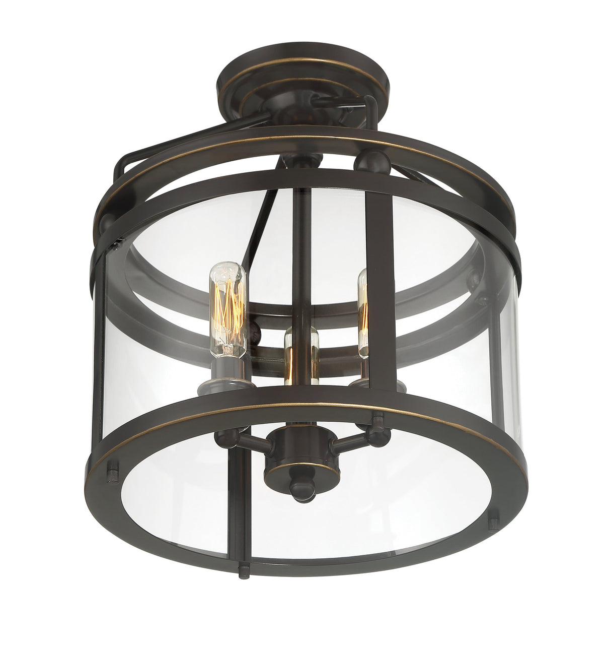 Quoizel Norfolk 11.87-in Oil Rubbed Bronze Transitional Semi-Flush Mount Light