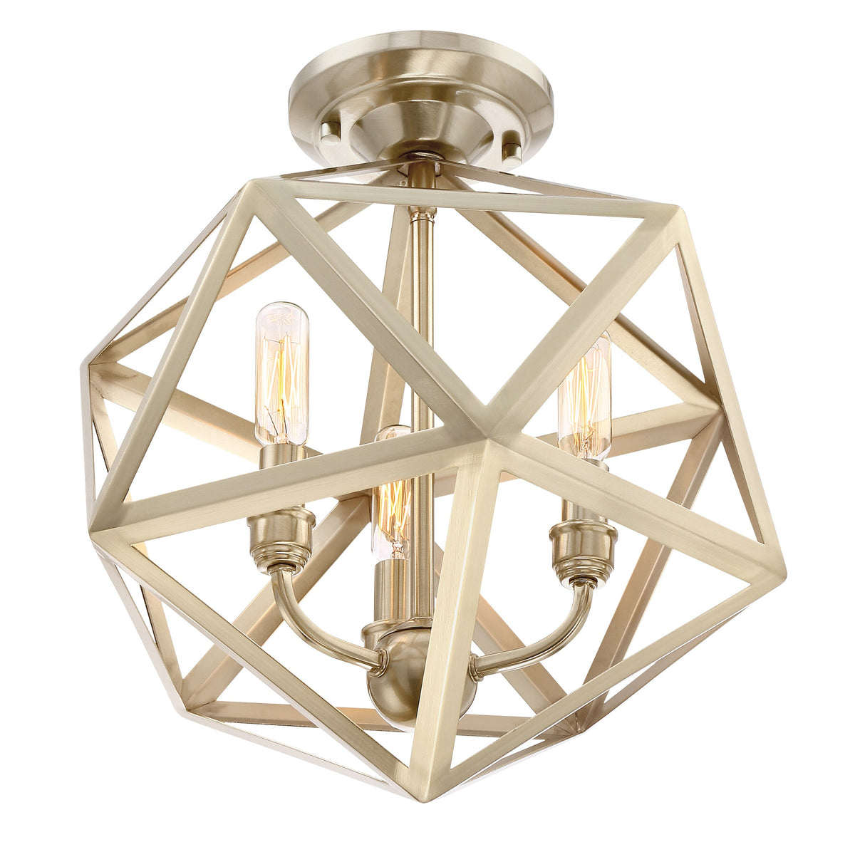 Quoizel Liberty Park 13.125-in Gold Casual/Transitional Semi-Flush Mount Light