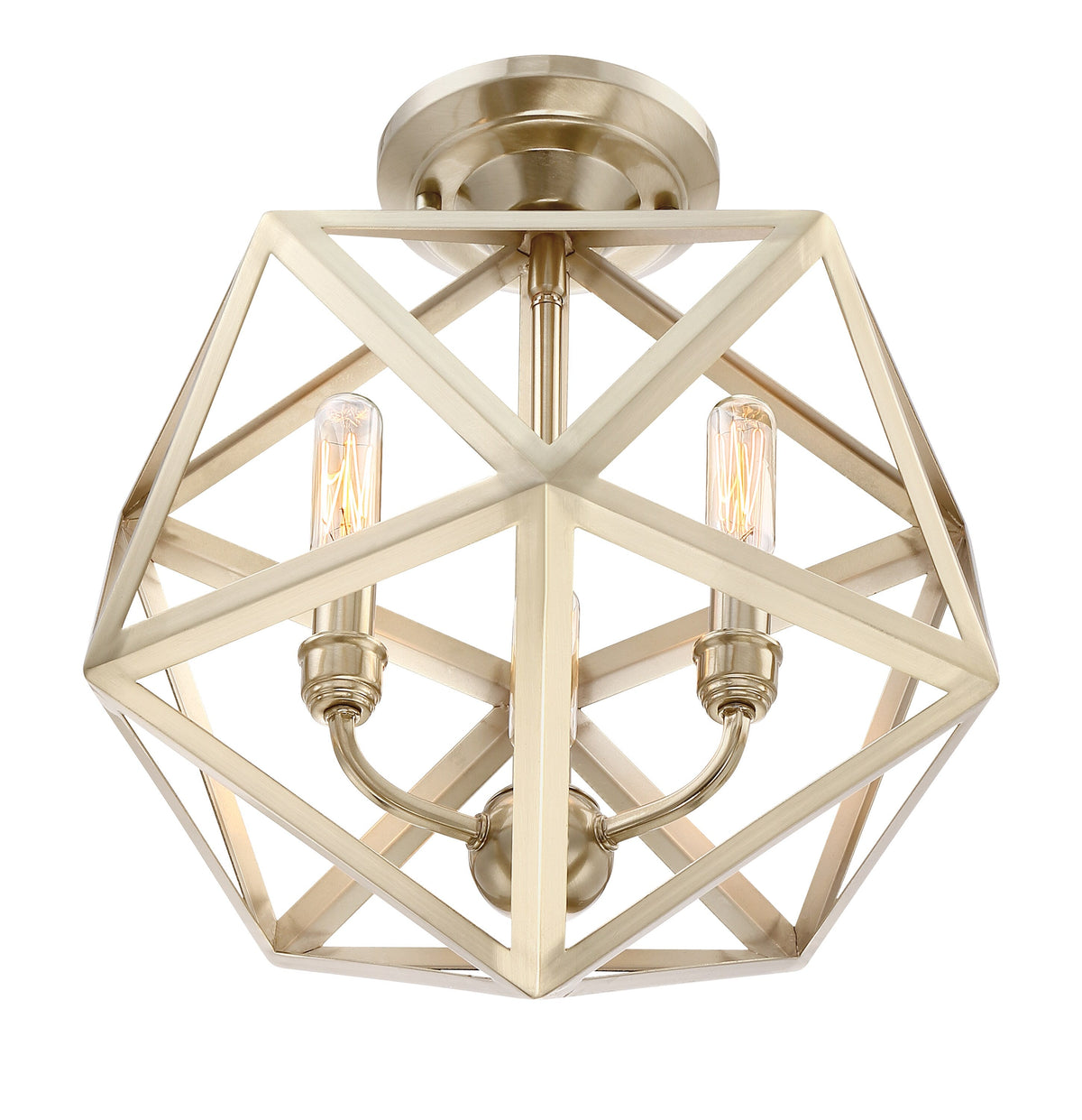 Quoizel Liberty Park 13.125-in Gold Casual/Transitional Semi-Flush Mount Light