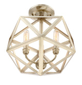 Quoizel Liberty Park 13.125-in Gold Casual/Transitional Semi-Flush Mount Light