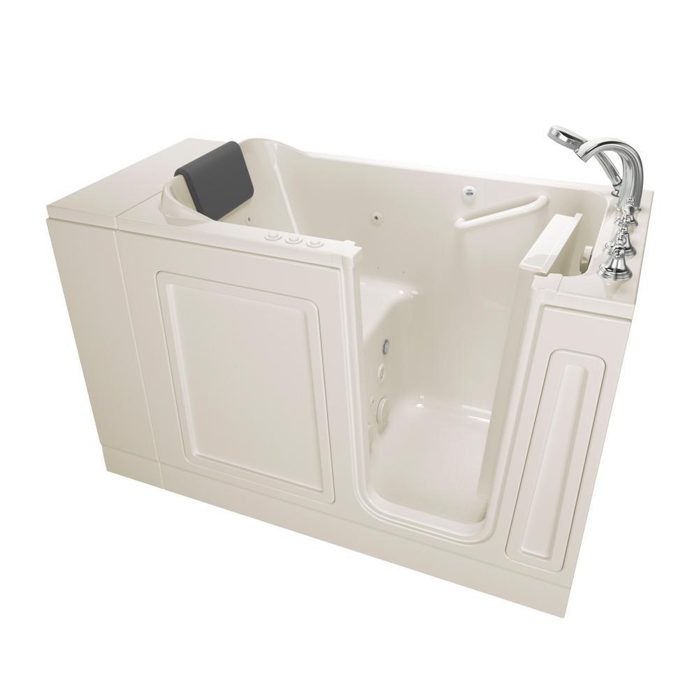 Acrylic Luxury 48 in. x 28 in. Left Hand Walk-In Whirlpool and Air Bathtub in Linen - Super Arbor