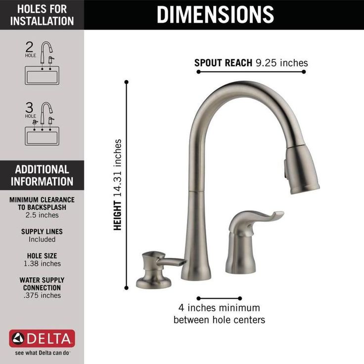 Delta Kate Stainless 1-Handle Deck-Mount Pull-Down Handle Kitchen Faucet