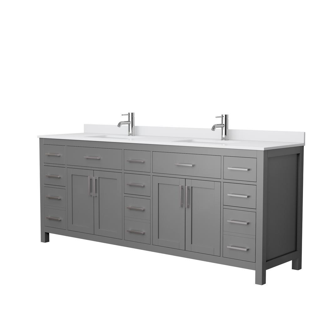 Beckett 54 in. W x 22 in. D Single Vanity in White with Cultured Marble Vanity Top in Carrara with White Basin - Super Arbor