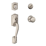 Camelot Aged Bronze Single Cylinder Deadbolt with Georgian Knob Door Handleset - Super Arbor