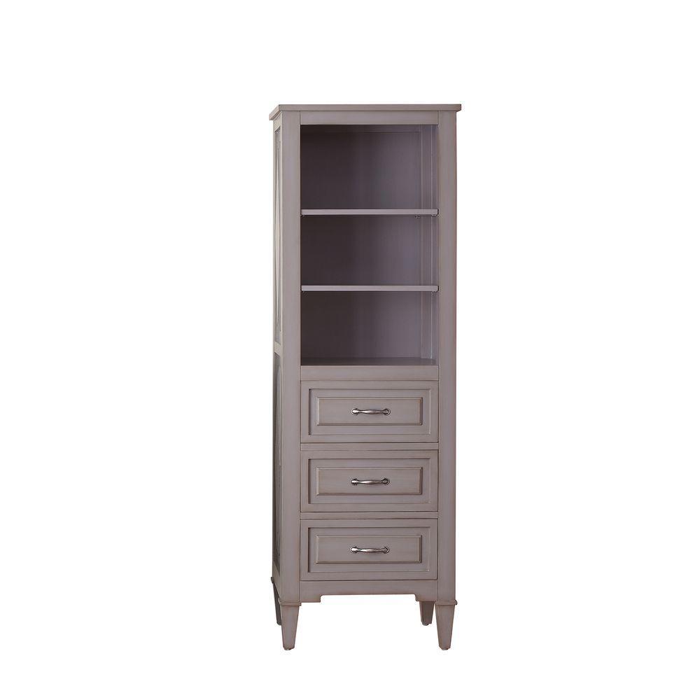 Kelly 22 in. W x 65 in. H x 15 in. D Bathroom Linen Storage Tower Cabinet in Grayish Blue - Super Arbor