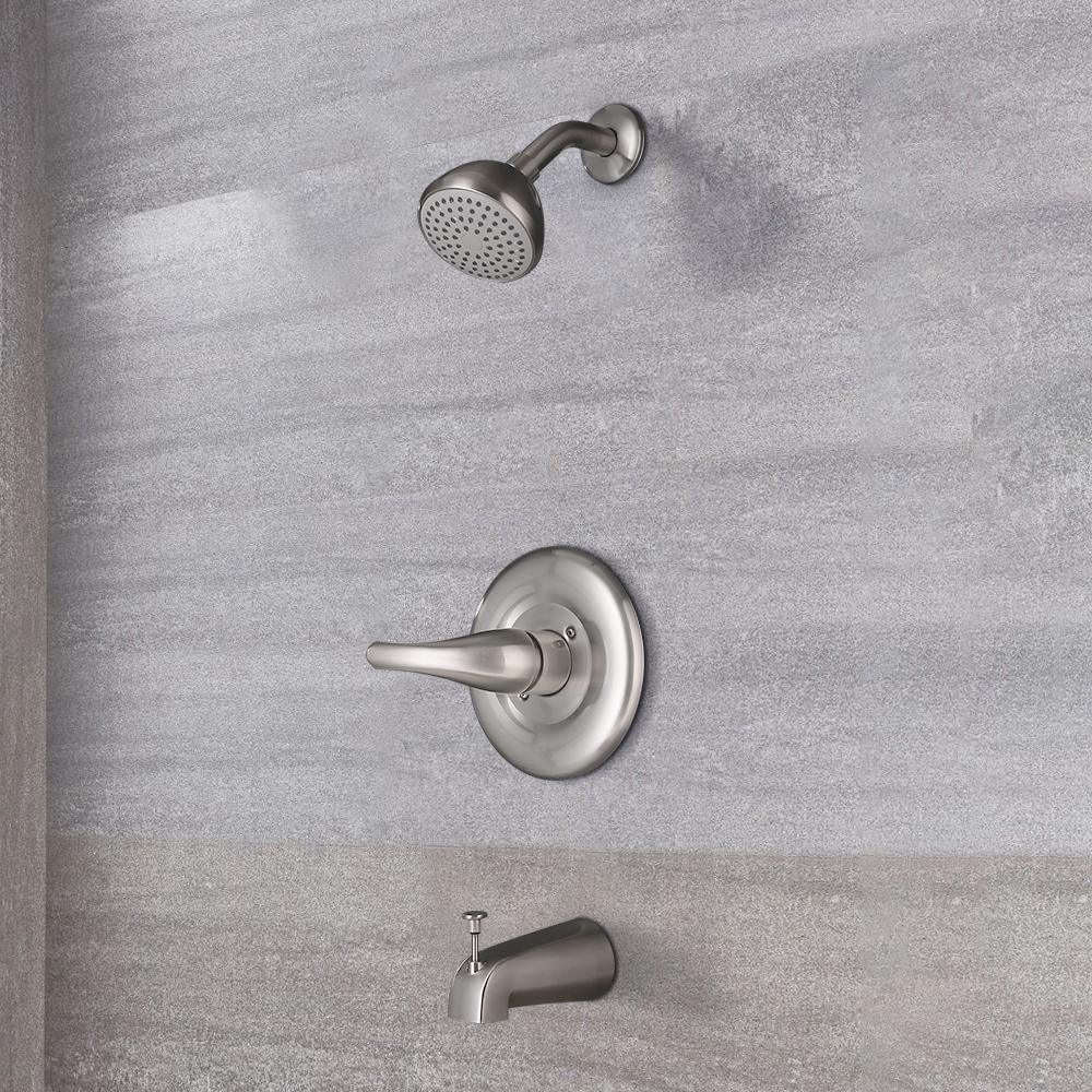 6-7/8 in. Brass 1-Spray Patterns Wall Mount Shower Head in Brushed Nickel - Super Arbor