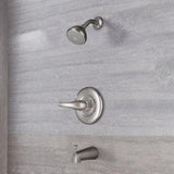 6-7/8 in. Brass 1-Spray Patterns Wall Mount Shower Head in Brushed Nickel - Super Arbor