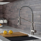 Loften All-in-One Dual Mount Stainless Steel 33in. Single Bowl Kitchen Sink with Pull Down Faucet in Spot Free Stainless