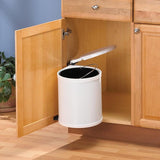 Knape & Vogt 3-Gallon White Plastic Trash Can with Lid