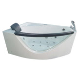 59 in. Acrylic Right Drain Corner Apron Front Whirlpool Bathtub in White - Super Arbor