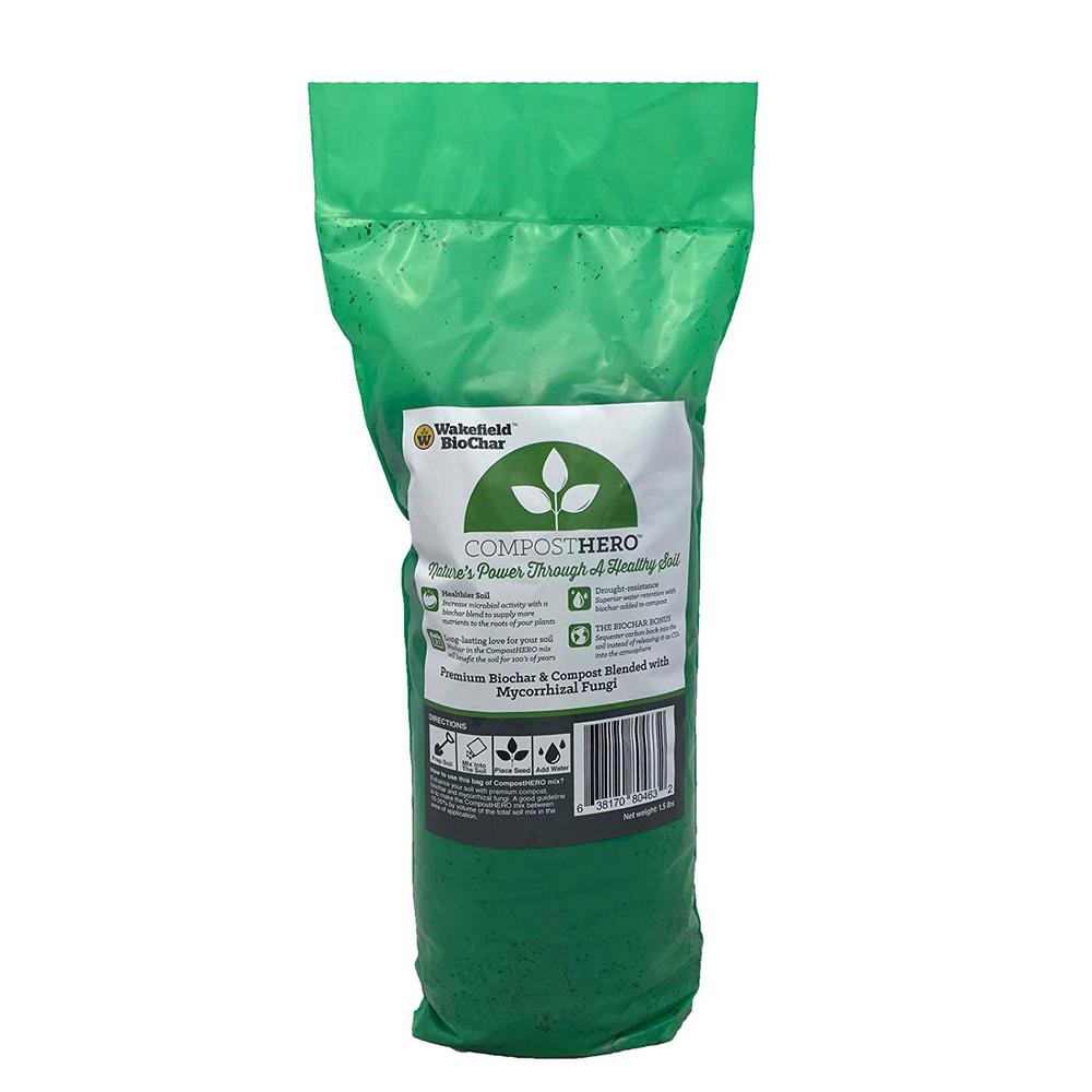 1 lbs. Biochar Organic Soil Conditioner and 1.5 lbs. Organic Compost
