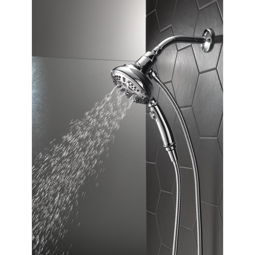 SureDock 7-Spray 5 in. Single Wall Mount Handheld H2Okinetic Shower Head in Chrome - Super Arbor