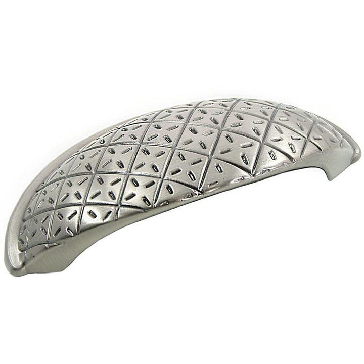 2 in. Center-to-Center Satin Nickel Antique Pillow Cup Pull