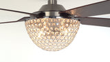Harbor Breeze Parklake 52-in Brushed Nickel Indoor Ceiling Fan with Crystal Light Kit & Remote, 5-Blade